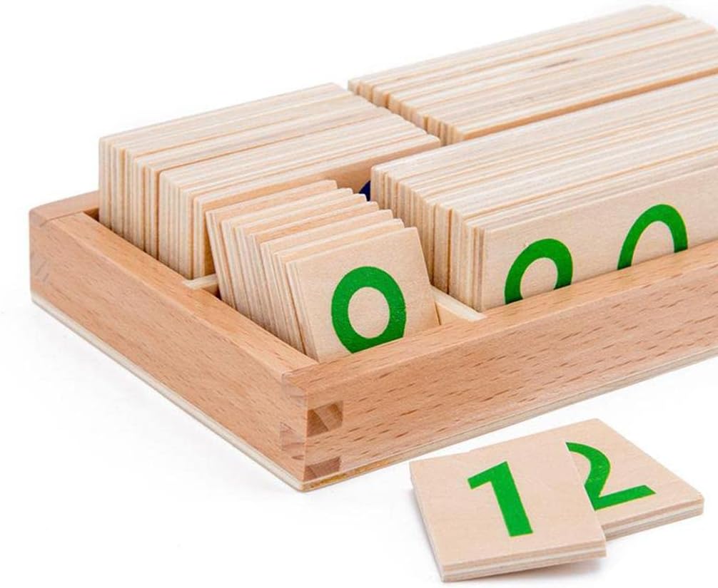 Wooden 1-9000 Number Card Pre- Teaching Aids Motor Skill Activity Gift