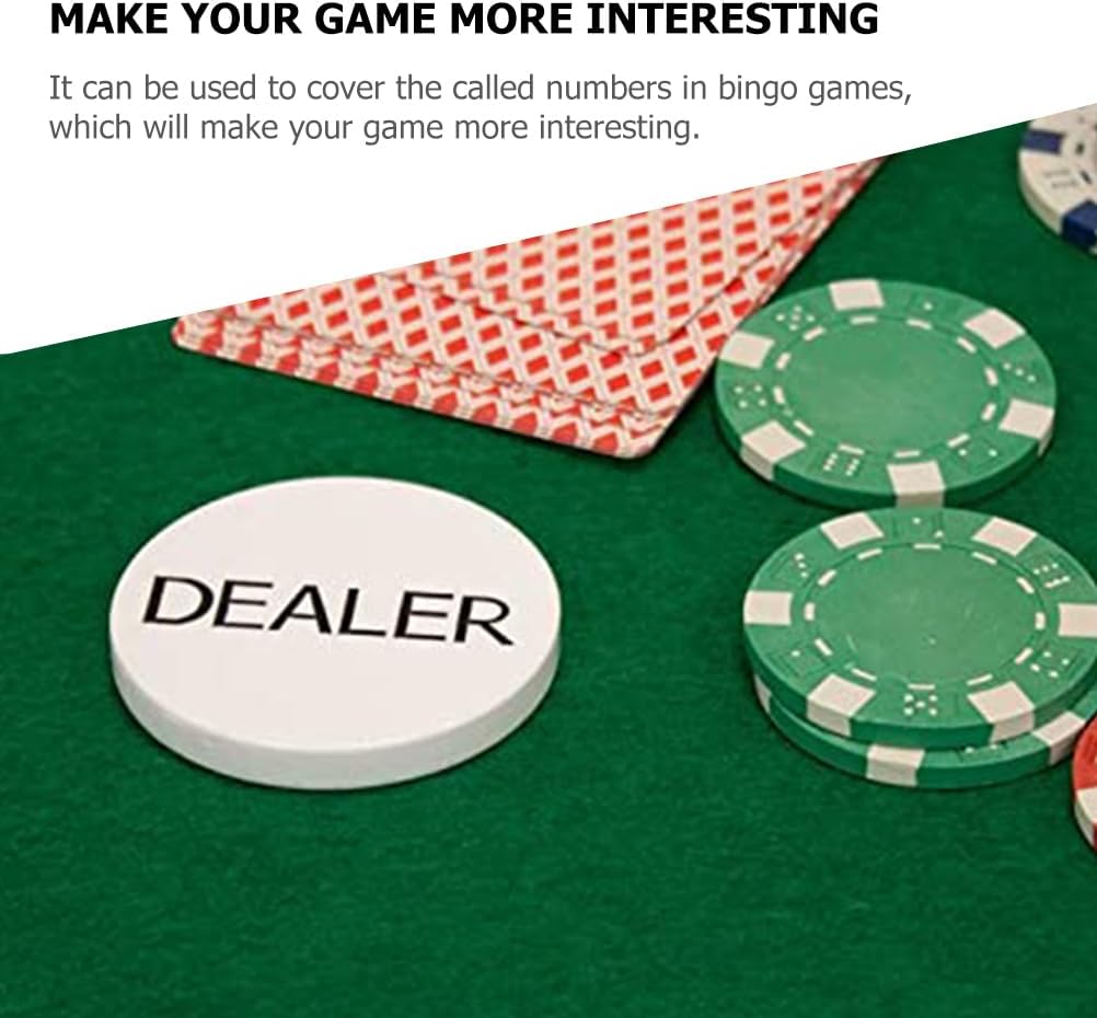 FELTECHELECTR 2Sets Bingo Game Tokens Melamine Poker Gambling Chips with Dealer Button for Bingo and Poker Game Markers for Math Learning and Fun Rewards