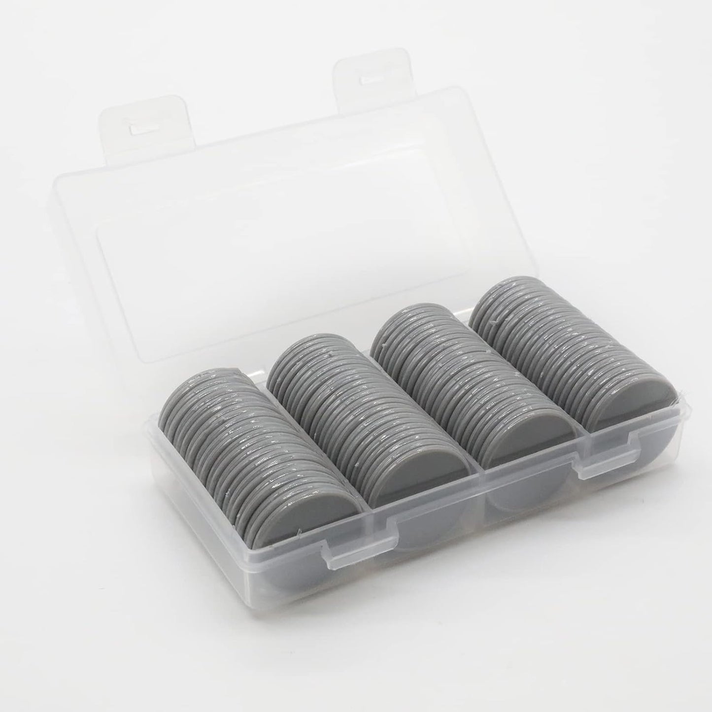Set of 100 Opaque Plastic Learning Counters Mini Poker Chips Game Tokens with Storage Box (Black+White+Blue+Purple, 1 Inch)