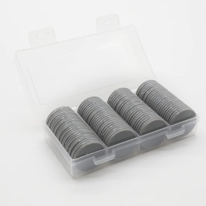 Set of 100 Opaque Plastic Learning Counters Mini Poker Chips Game Tokens with Storage Box (Black+White+Blue+Purple, 1 Inch)