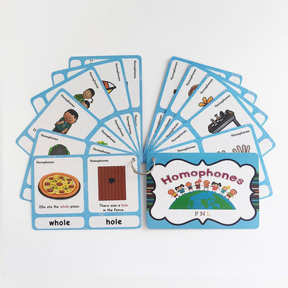 Lilias Irregular Past Tense Verbs English Grammar Double-Side Learning Flash Cards - 24 Card Set for Homeschool, Preschool, Primary School, ESL, Autism, Vocabulary Building