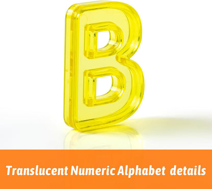 52 Pcs Plastic Capital Letters – 2 Sets of Capital Letters - Perfect Light Table Manipulatives for Early Learning and Play