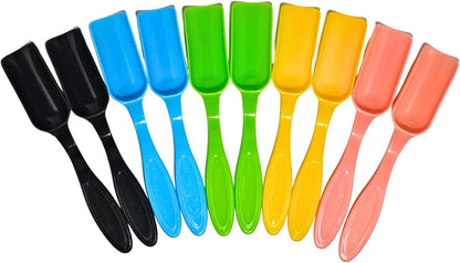 10Pcs NINGDAN Mini Shovel,Plastic Mini Gardening Shovel Spoons Soil Scoops,Cultivation Digging Transplanting Tools for Succulents Potted Flowers,Milk Powder/Coffee Beans Scoops (5 Colors)