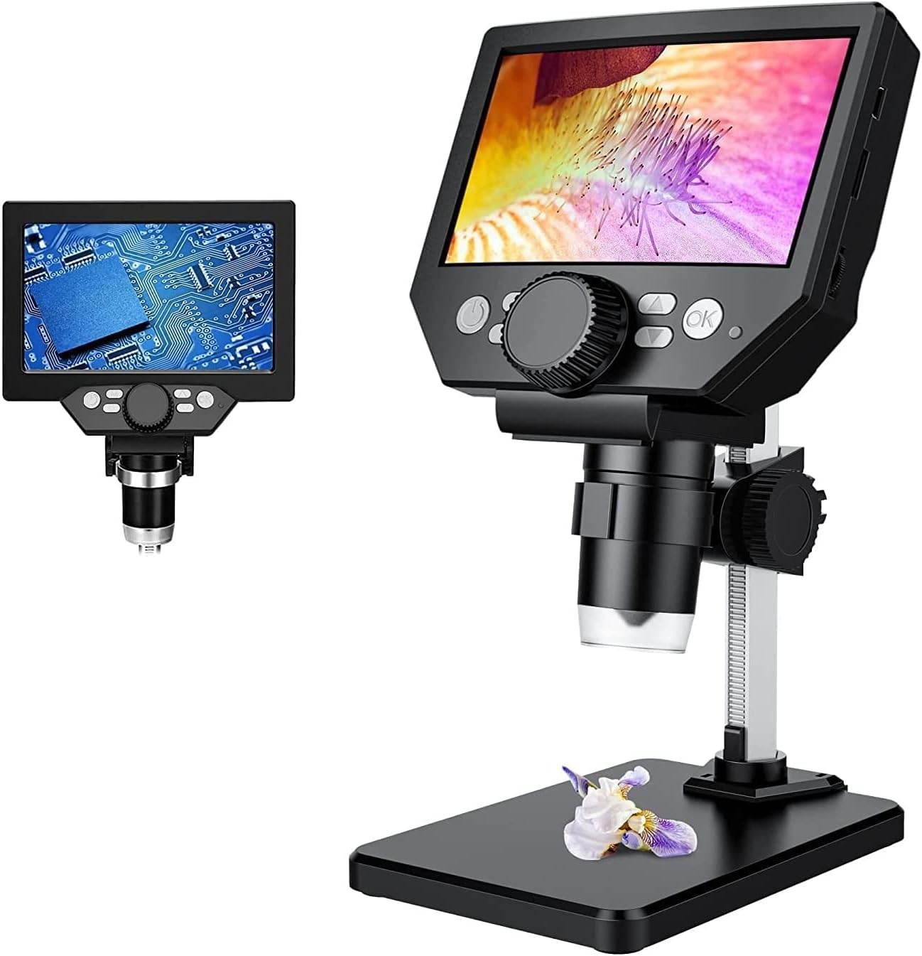 LCD Digital Microscope,4.3 Inch 1080P 10 Megapixels,10MP Camera Video Recorder with HD Screen,1-1000X Magnification Zoom Wireless USB Stereo Microscope Camera,