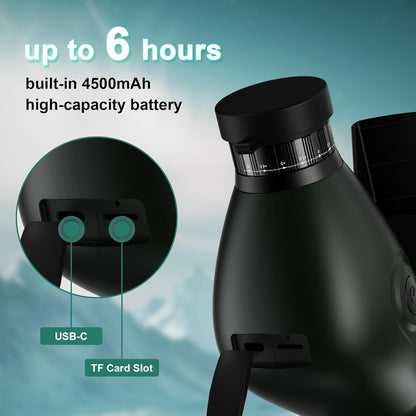 Smart Telescope, Digital Electronic Telescopes with 4K Astrophotography Camera, Internal and Externat Dual Screens Spotter for Adults & Kids & Beginners Astronomy with 64G Card