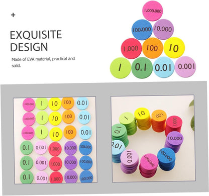 Holibanna 300Pcs Eva Math Value Disks Counting Disks for Early Childhood Education Non Slip Discs for Learning and Family Games