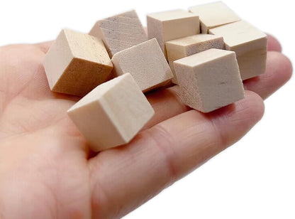 Wood Blocks for Crafts, Unfinished Wood Cubes, 2 Inch Natural Wooden Blocks, Pack of 8 Wood Square Blocks, Wooden Cubes for Arts and Crafts and DIY Projects