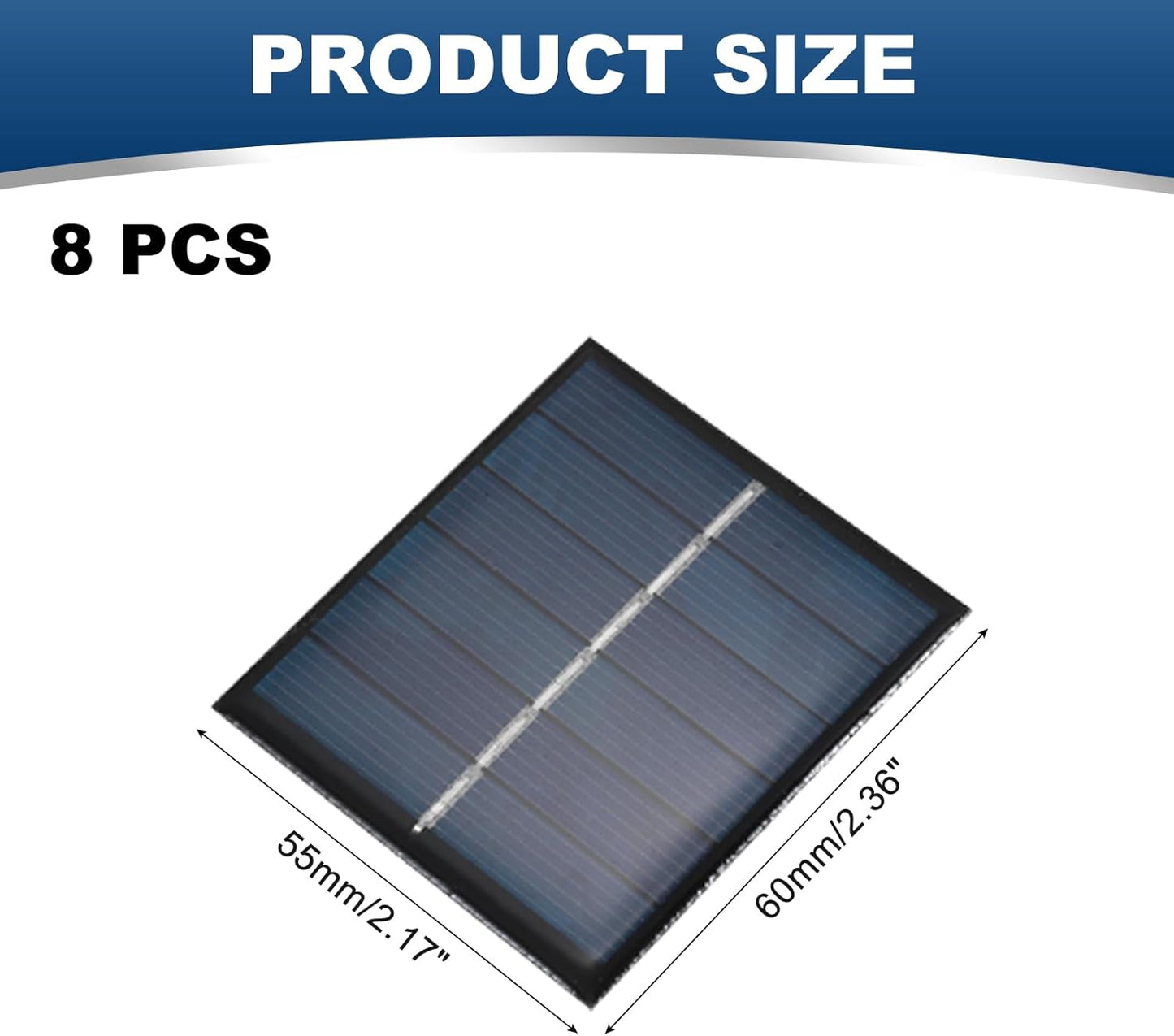 MECCANIXITY 8PCS 1.5V 0.09W 0.06A Mini Solar Panels for Solar Power, Small Solar Photovoltaic Cells Charge DIY Electric Toy Materials Solar System Kits, 1.18" x 1.18"