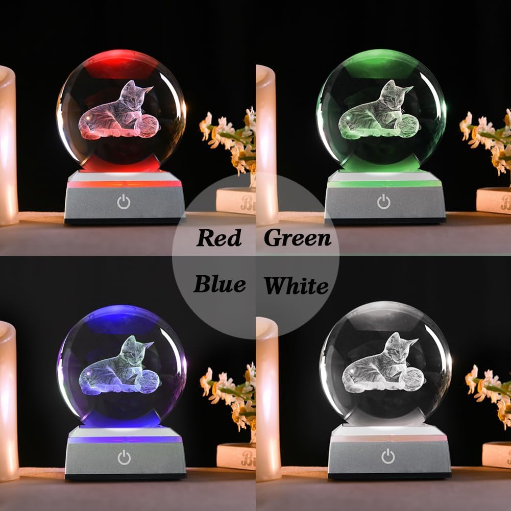 3D Solar System Crystal Ball Universe Glass Ball Space Astronomy Gift Planets Model Science Astrophysics Gifts Solar System Night Light Glass Globe Decor with 12 Colorful Modes Light Base
