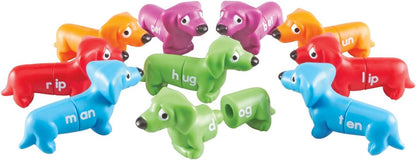 Learning Resources Snap-N-Learn Rhyming Pups Toy - Phonics, Letter Game, Toddler Color Recognition, Montessori Preschool Activities, Matching Set, Fine Motor Skills, Gifts for Boys and Girls