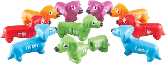 Learning Resources Snap-N-Learn Rhyming Pups Toy - Phonics, Letter Game, Toddler Color Recognition, Montessori Preschool Activities, Matching Set, Fine Motor Skills, Gifts for Boys and Girls