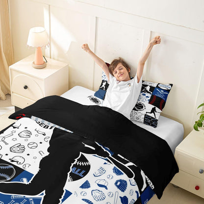 Drum Kit Duvet Cover,Kids Musical Instruments Bedding Set,Rock Music Comforter Cover for Boys Girls Room Decor,Neon Lighting Lightweight Bedspread Cover Twin Size with 1 Pillow Case(No Comforter)