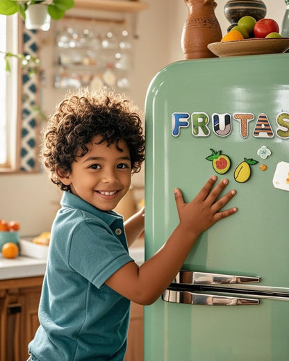 Spanish Magnetic Letters and Animals, Fridge Magnets for Toddlers, Animales y Abecedario para Niños en Español,
