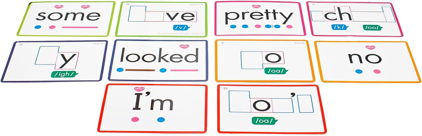 Junior Learning: Rainbow Phonics - Heart Words - 93 Word Cards, Flash Cards Use Visual Clues to Learn Core Words, Level Based Cards, Kids Ages 4+
