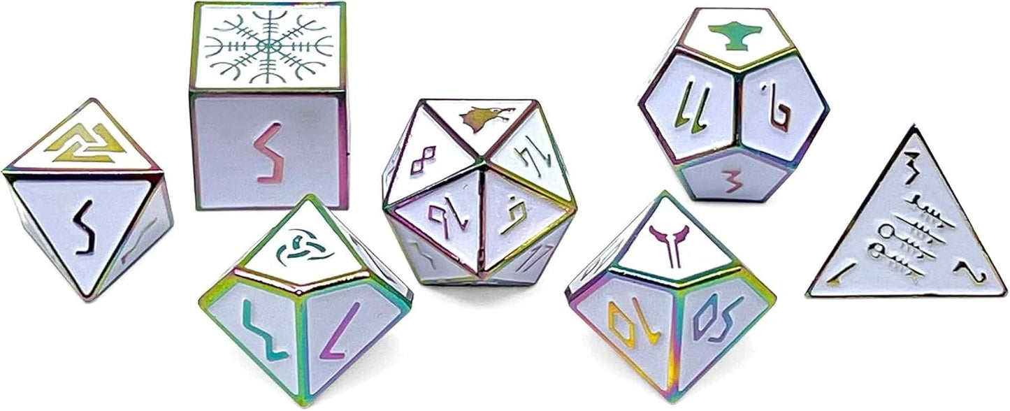Norse Foundry Set of 7 Banshee Wail Norse Series Full Metal Polyhedral Dice RPG Math Games DND Pathfinder