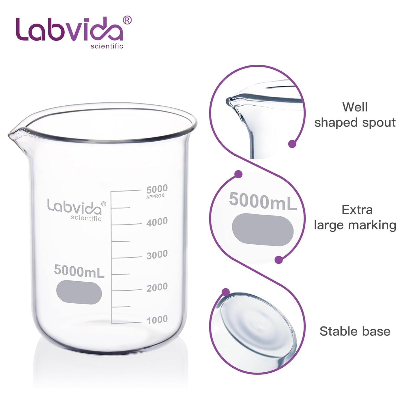 12pcs 50ml Upgrated Thick Glass Beakers, Shot Glass Beaker set, 3.3 Boro Griffin Low Form, Double Scale, LVA003