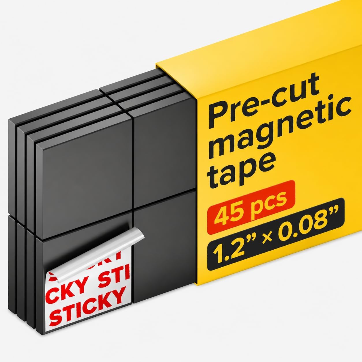 Hyper-Sticky Magnets with Adhesive Backing (300 pcs) - Strong Magnetic Squares for Whiteboard, Fridge, Crafts - Easy to Cut Stickers for Planning and Organization - Science Education Magnets