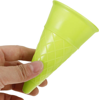 Totority Ice Cream Scoop Toy and Sand Ice Cream Set 5 Pieces Plastic Cones for Kids Outdoor Beach and Sandbox Play