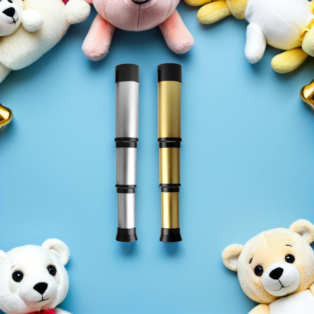 Healifty 2-Pack Retractable Monocular Telescopes for Kids Science Experiment Portable Toy Spyglass for Outdoor Exploration Hiking and Travel 12.59In