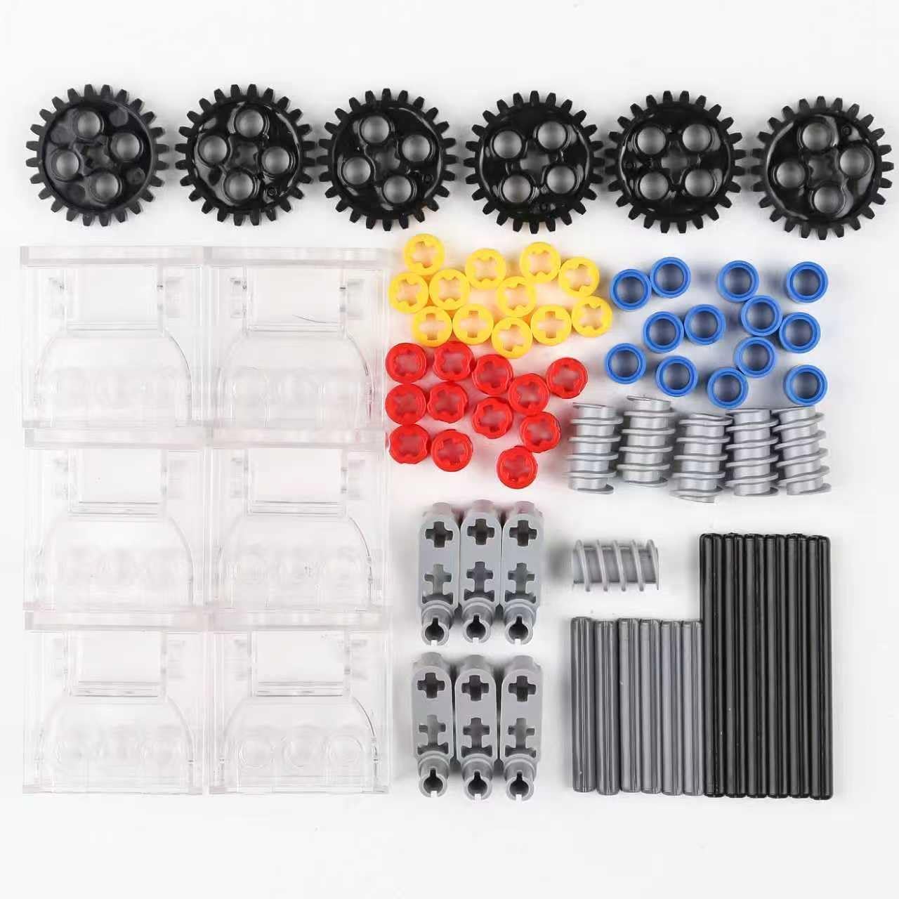 SEEMEY 5 Sets of Technical Parts Complete Gearbox Assembly Trans-Clear Wormbox Gear Motor Reducer Block Mindstorms Robotics ev3 NXT MOC Transparent Robotics Power Function Compatible with Part 6588