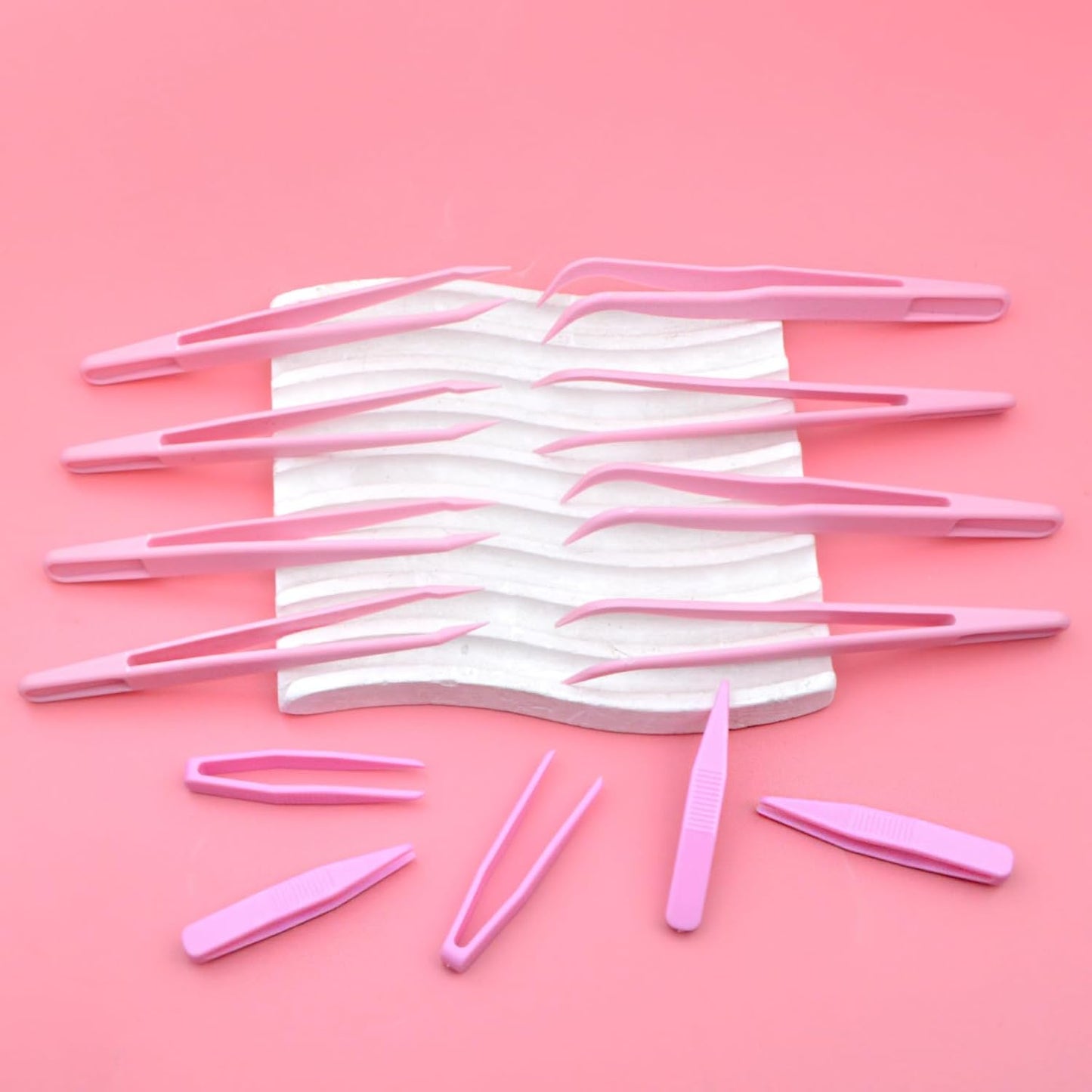 AGNURCADE 30pcs Plastic Tweezers for Crafts- Bulk Pack, Straight/Bent/Curved Tweezers Set for DIY Beads Jewelry Making Multipurpose Tweezer for Women Jewelry Making Tools for Handmade Crafts Stickers