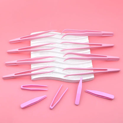 AGNURCADE 30pcs Plastic Tweezers for Crafts- Bulk Pack, Straight/Bent/Curved Tweezers Set for DIY Beads Jewelry Making Multipurpose Tweezer for Women Jewelry Making Tools for Handmade Crafts Stickers
