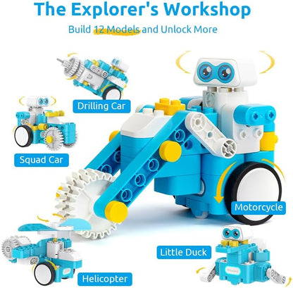 WhalesBot B3 Pro 24-in-1 Coding Robot Kit, Educational STEM Toy, Advanced Smart Programming for Educators, Robot Building Set with Controller&Motor&Sensors for Kids 4-6, 5-7