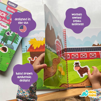 Stick4Ever Jelly Sticker Book - for Kids - Waterproof, Easy to Clean Reusable Sticker Book for Toddlers- Reusable Road Trip Activities for Kids - Stocking Stuffers for Toddlers (Wonderland)