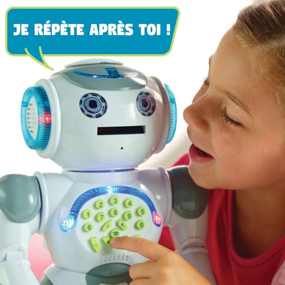 LEXiBOOK, Powerman Neo, My Robot Full of Technology, Remote Control and Gesture Control, Educational Activities in English, Programmable, Music and Dance, Sound and Light Effects, Blue/White, ROB18EN