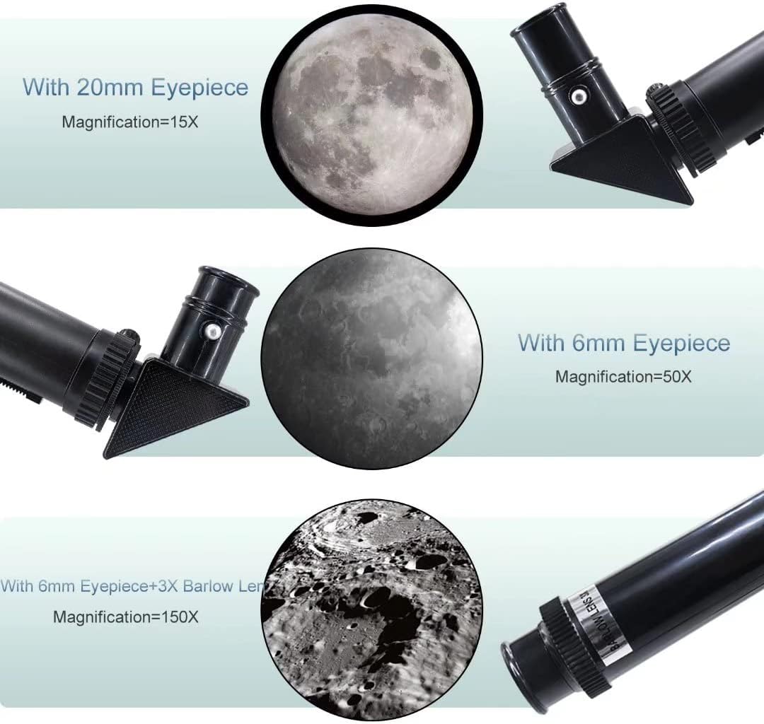 Telescope for Adults & Kids, 70mm Aperture (15X-150X) Portable Refractor Telescopes for Astronomy Beginners, 300mm Professional Travel Telescope with A Smartphone Adapter& Wireless Remote