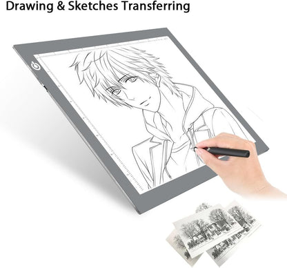 LitEnergy A4 LED Copy Board Light Tracing Box, Adjustable USB Power Artcraft LED Trace Light Pad for Tattoo Transferring, Drawing, Sketching, Animation, Stenciling, Diamond Art Painting Accessories