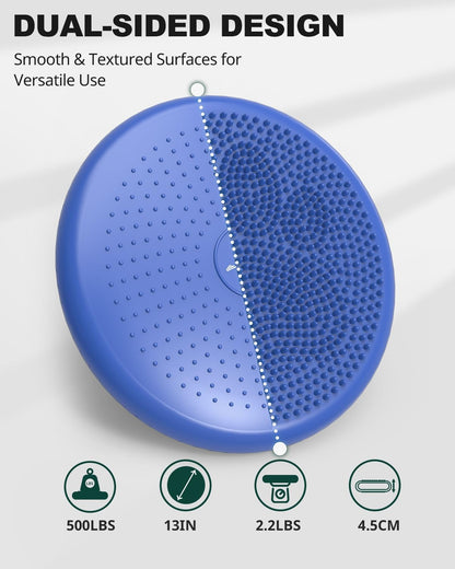Trideer Wobble Cushion Core Balance Disc, Flexible Seating for Classroom Elementary, Wiggle Seat for Sensory Kids, Balance Pad with Inflation Pump