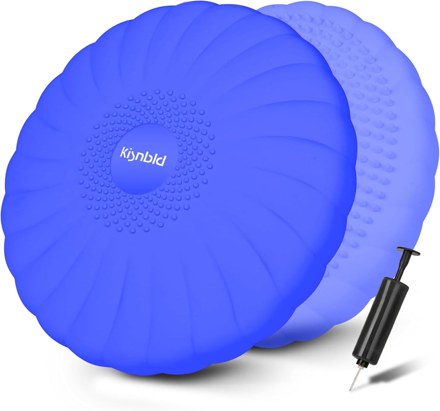 kisnbld Wobble Cushion, Extra Thick Wiggle Seat for Sensory Kids, Non-slip Balance Disc with Inflation Pump for Adults Core Strength, Posture Improvement & Physical Therapy (13.5in/34cm)