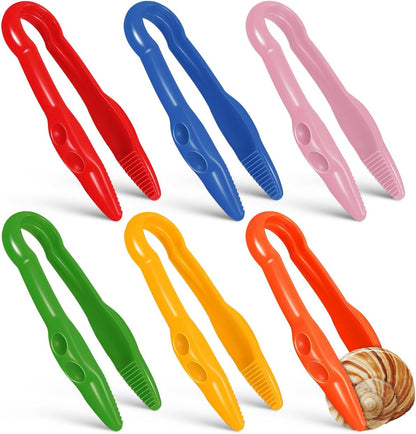 Frcolor 6Pcs Kids Tweezers Plastic Fine Motor Toys for Toddlers Preschool Learning Outdoor Exploration Sensory Bins Crafting Tools