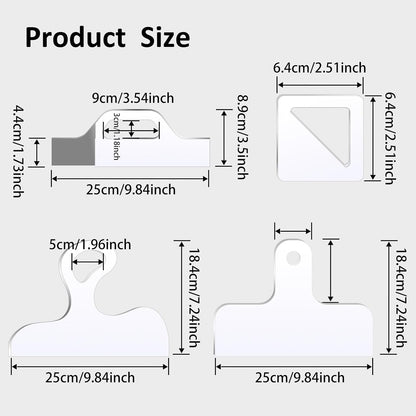 Router Templates, 4pcs Acrylic Charcuterie Board Handle Template, LYMOI Clear Cut Board Thick Handle Template, Angled Curvy Tracing Stencils Cut Guide Tools for Kitchen Woodworking. (Style 1)