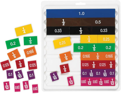 EAI Education Fraction/Decimal Tiles with Tray - Set of 51