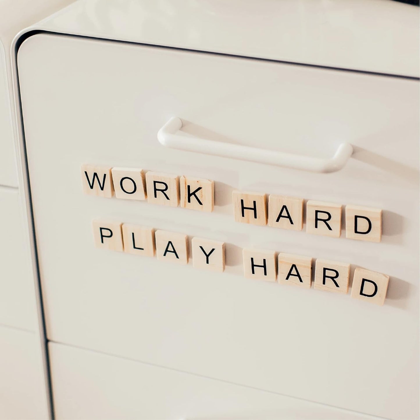 Stiles 100 Piece Wooden Magnetic Letter Tiles - Grey