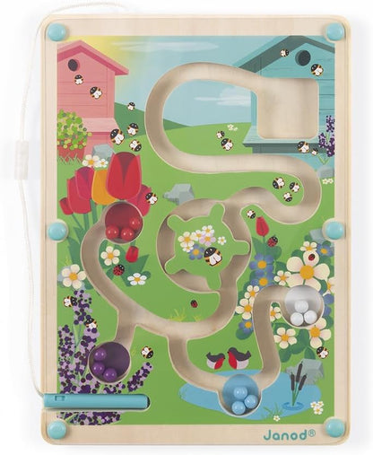 Janod Bee Hive Magnetic Wooden Maze Game - Ages 2+ - J05310