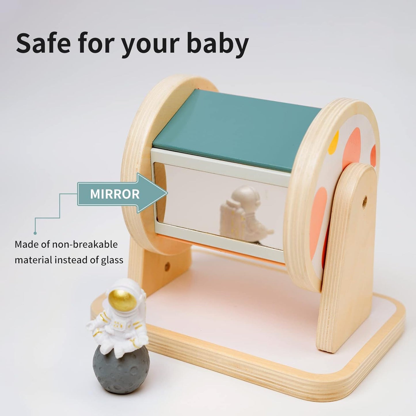 Twefex Montessori Spinning Drum, Montessori Toys for Babies 6-12 Months, Montisory Baby Toys for 1 Year Old Infant, Wooden Toy for Baby