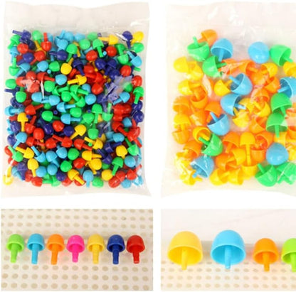 IMIKEYA 296pcs Mushroom Nail Set - Educational Pegboard Puzzle for Creative ' Play