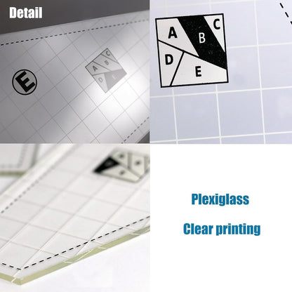 5 Pcs Quilting Rulers and Templates Plexiglass for Crafters Cutting Fabric Quilt Ruler Set