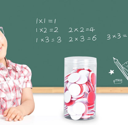 100 Pieces Learning Counters Two Color Counters for Math Practice Bingo Chips Math Counters for Kids for Game Classroom