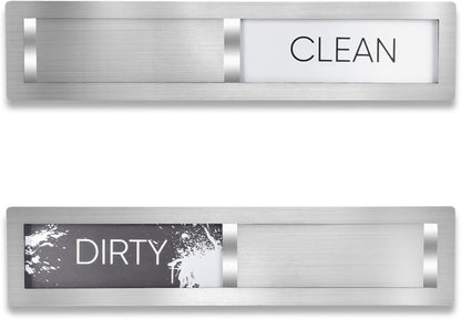 Clean Dirty Magnet for Dishwasher, Premium Stainless Steel, Dirty/Clean Speckled Design, Durable Magnet & Clear Indicators with Extra Tape (Silvery-Gray-01)