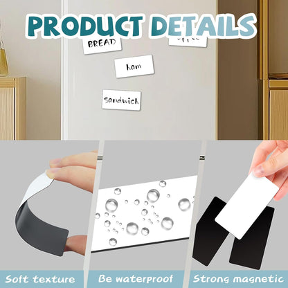 50 Pcs 4'' x 2'' Reusable Dry Erase Blank Magnetic Labels for Whiteboards