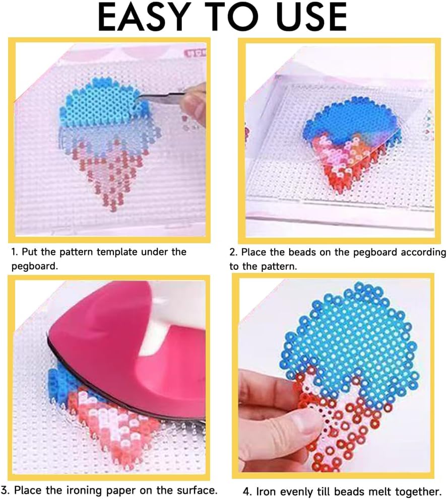 26000PC 2.6mm Mini Fuse Beads, 48 Colors Melty Beads Includes Pegboard & Ironing Paper，Christmas Home School Arts and Crafts Supplies for Kids
