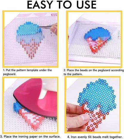 26000PC 2.6mm Mini Fuse Beads, 48 Colors Melty Beads Includes Pegboard & Ironing Paper，Christmas Home School Arts and Crafts Supplies for Kids