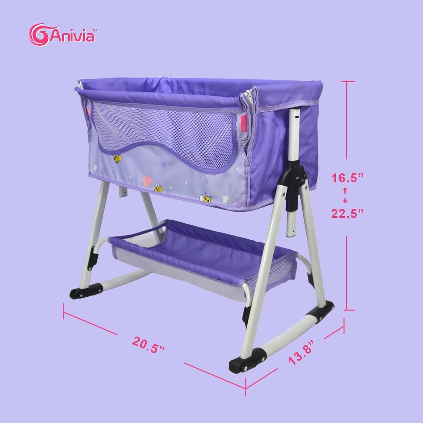 Anivia Stroller Toy Collection Doll Stroller Baby Doll Accessories for Toddlers 1-3Heart Design Gifts for Toddlers and Girls Toy Stroller
