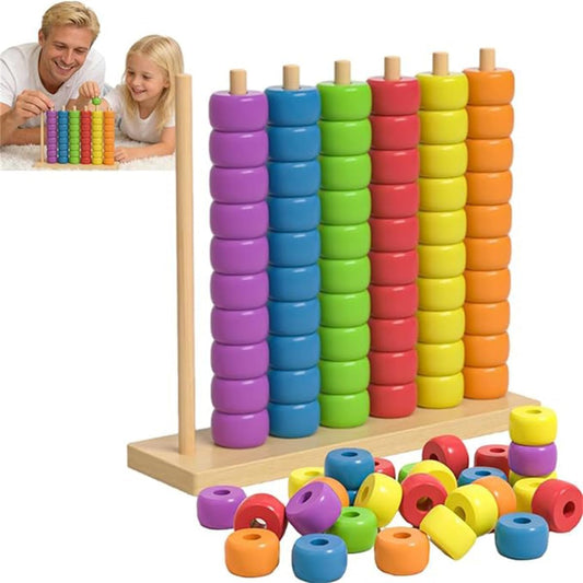 Color Matching Stacking Puzzle Game, Fast Pattern Challenge Ring Stack Puzzle for 2 Players| Competitive Tabletop Brain Teaser for Family Game Night