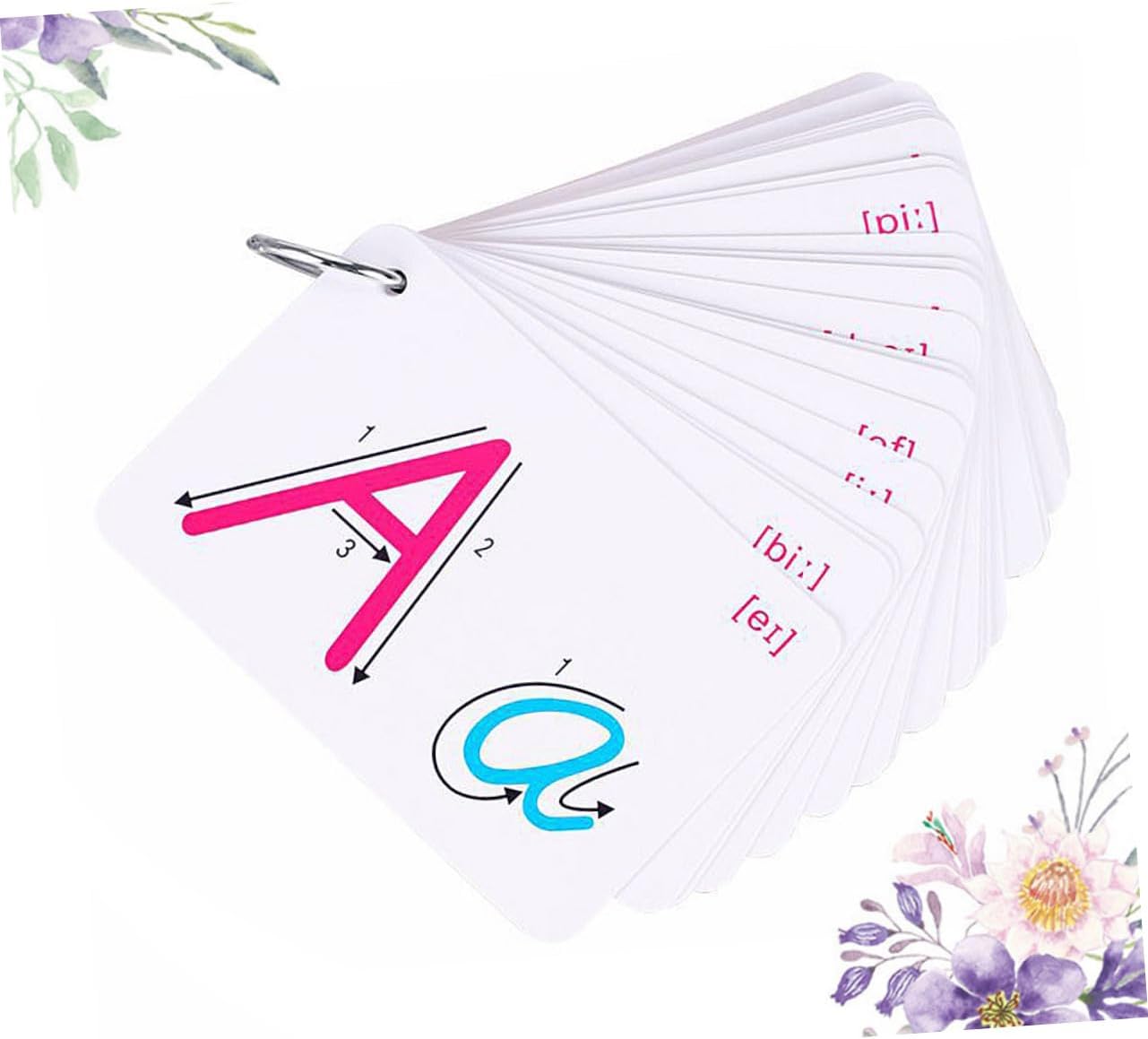 Vaguelly 2 Sets Colorful Double-Sided English Letter Cards Educational Spelling Flashcards for Boys and Classroom Learning Portable Vocabulary Building