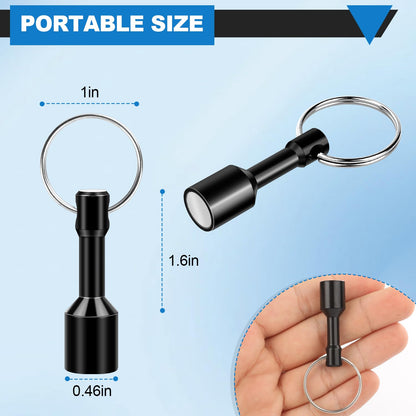 Keychain Magnets, Magnetic Key Chain for Testing Brass, Neodymium Pocket Magnet Key Holders with Strong Magnetic Black Rare Earth, Precious Metal Verifier for Gold & Silver Testing Kit -12 Pack